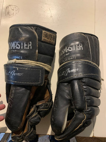 Puckmaster by Stall & Dean Game Used Collegiate Hockey Gloves