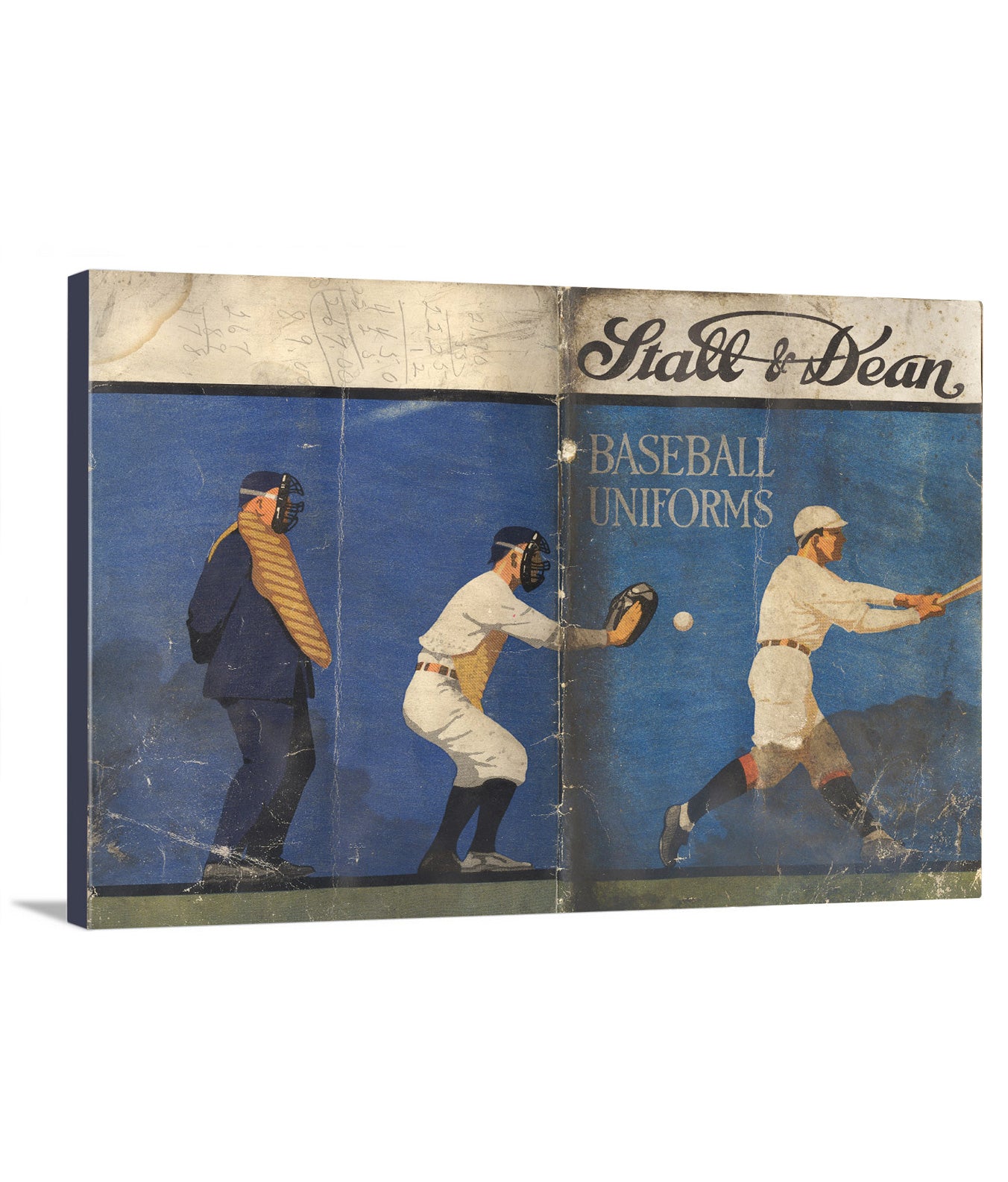 Stall & Dean Canvas Print Vintage Baseball Uniform Catalog Cover