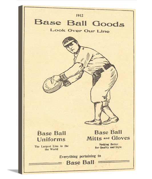 Stall & Dean Canvas Print - Vintage 1912 Base Ball Goods Catalog Cover