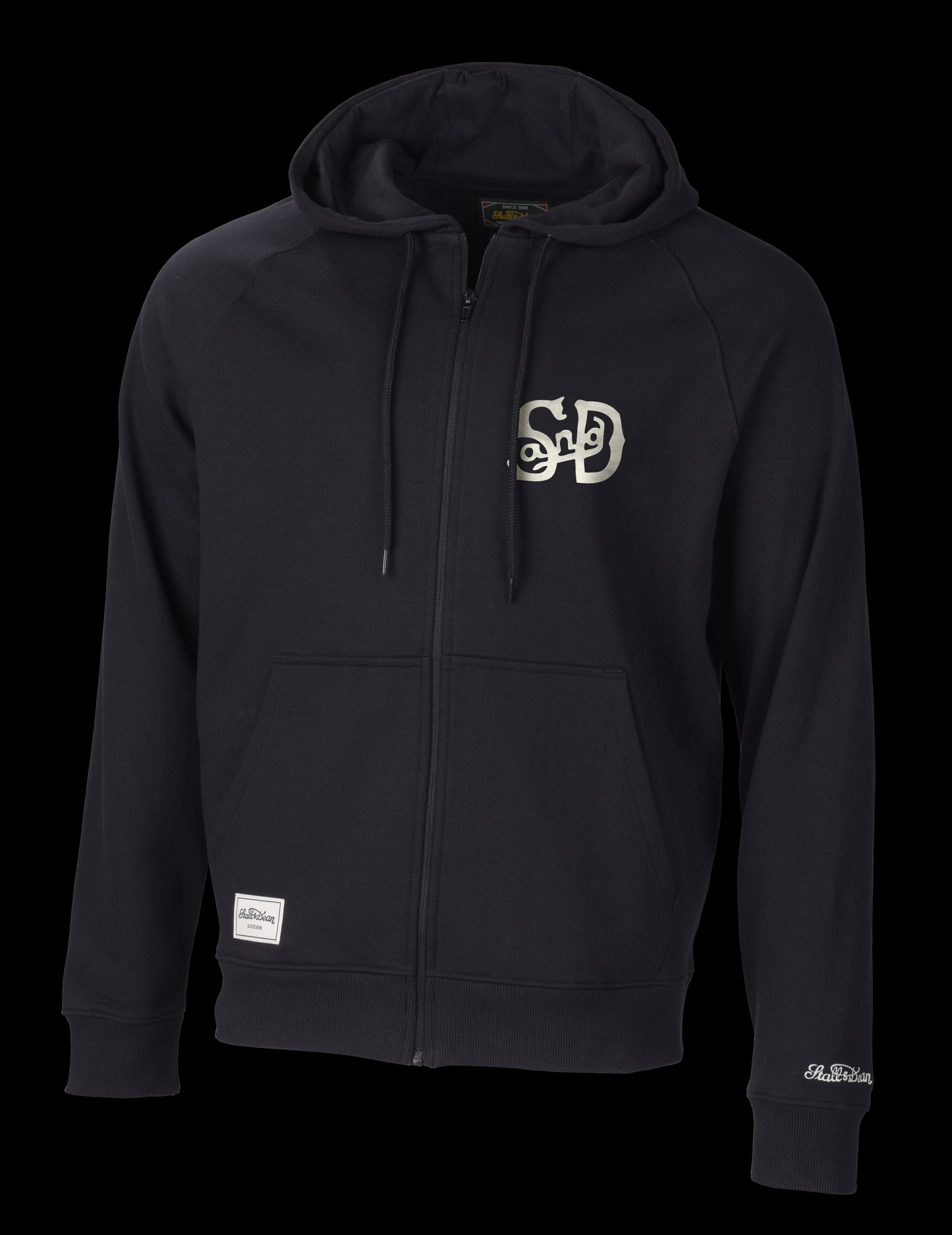 Stall and Dean Vintage Fleece - Black Full Zip Hoodie