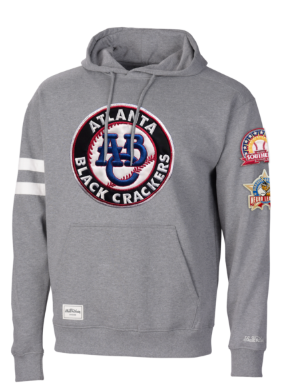 NLB Atlanta Black Crackers Heather Grey Pullover Hoodie