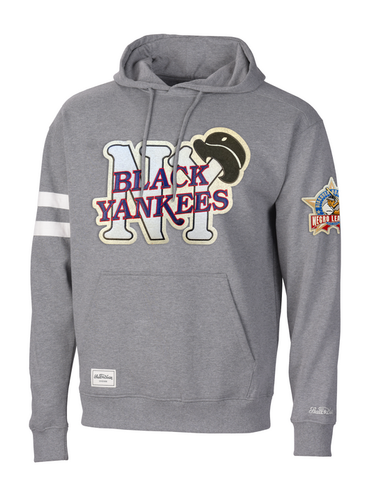 NLB Black Yankees Heather Grey Pullover Hoodie